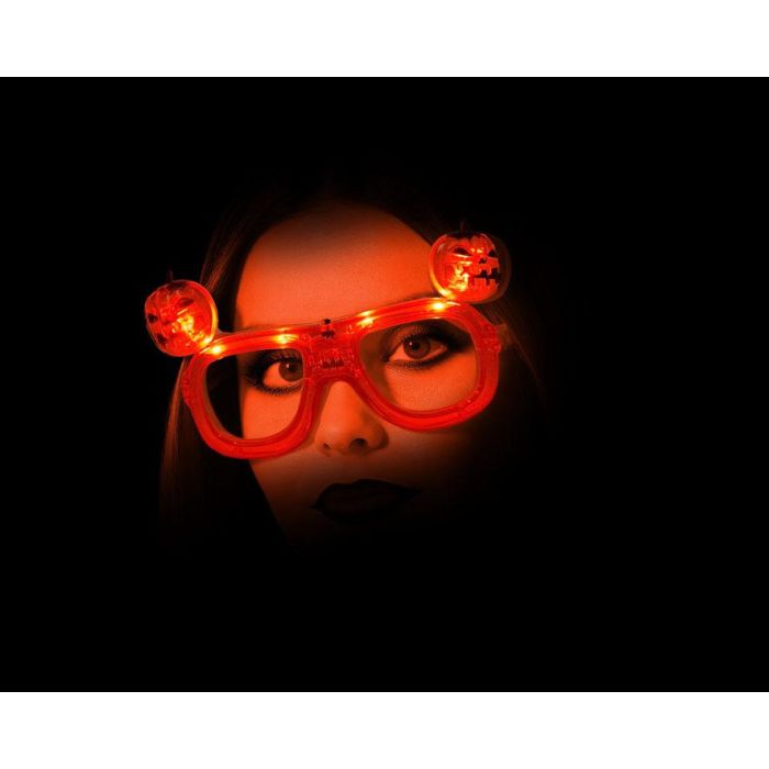 Accessoire Halloween - Lunettes Décoratives avec Citrouilles Lumineuses Orange, Élément pour Décoration et Déguisement