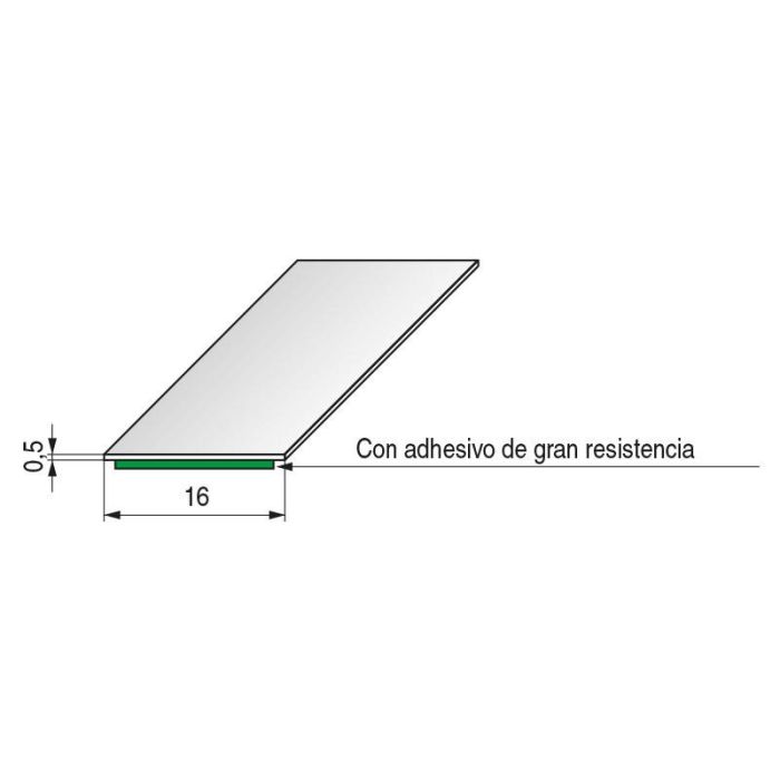 Perfil Adhesivo Alu - Tape 0,5 Grueso 25M Negro Mate, Cromo, Plata Mate Acabado Plata Mate Ancho 16 Fbs 2 Perfil Adhesivo Alu - Tape 0,5 Grueso 25M Negro Mate, Cromo, Plata Mate Acabado Plata Mate Ancho 16 Fbs 2
