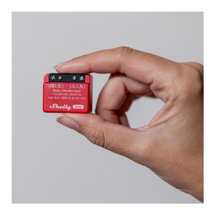 Shelly Relais "1PM Mini Gen. 3" WLAN BT Messfunktion max 8A 1 Kanal Unterputz 1