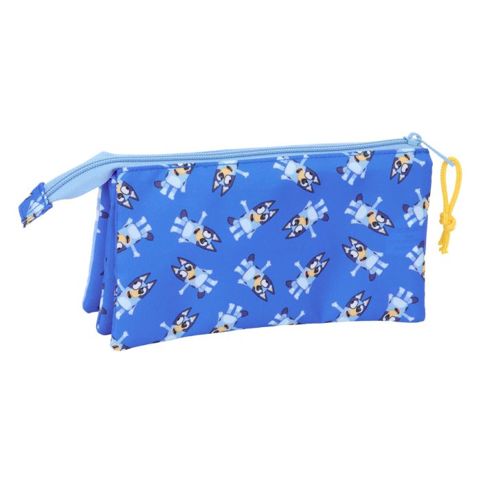 Trousse Fourre-Tout Triple Bluey Let's play Bleu 22 x 12 x 3 cm 2