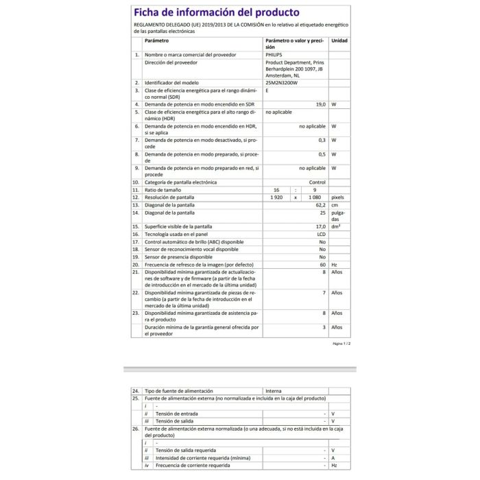 Écran Philips 24,5" Full HD 25