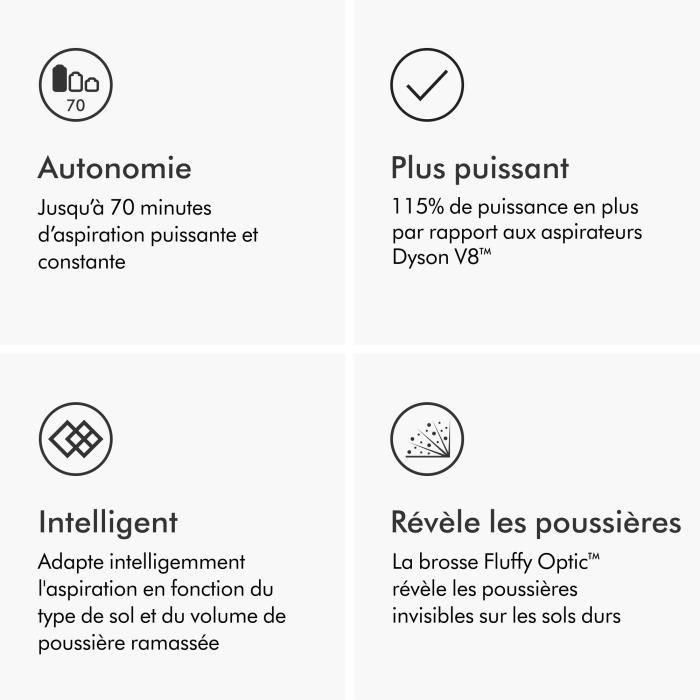 DYSON Gen5 Detect Absolute - Aspirateur Balai - Puissance 262AW - Filtre HEPA capturant 99,9 % des particules - Autonomie 70 3