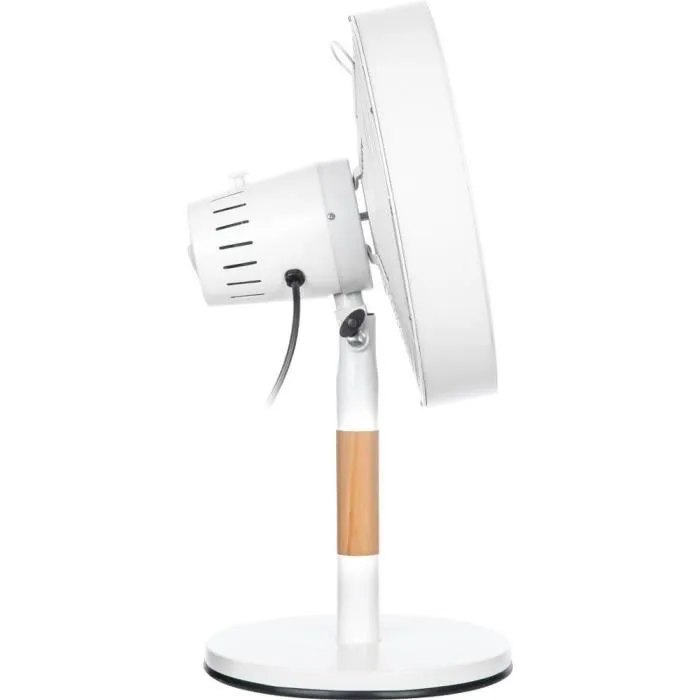 Sencor SFE 3080WH Ventilateur de bureau oscillant 30 cm, 3 vitesses, design métal et bois, 35 W