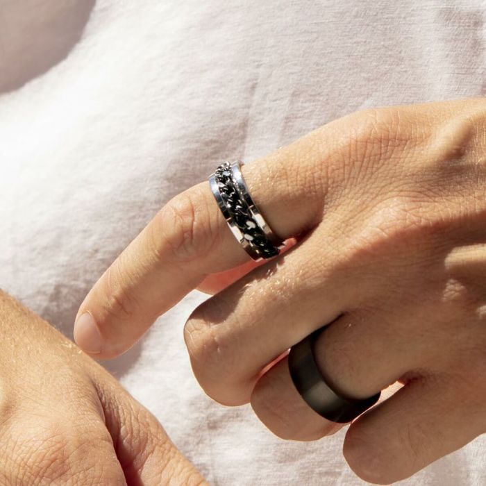 Bague Homme Lotus LS2394-3/226 Noir Argenté 26 3