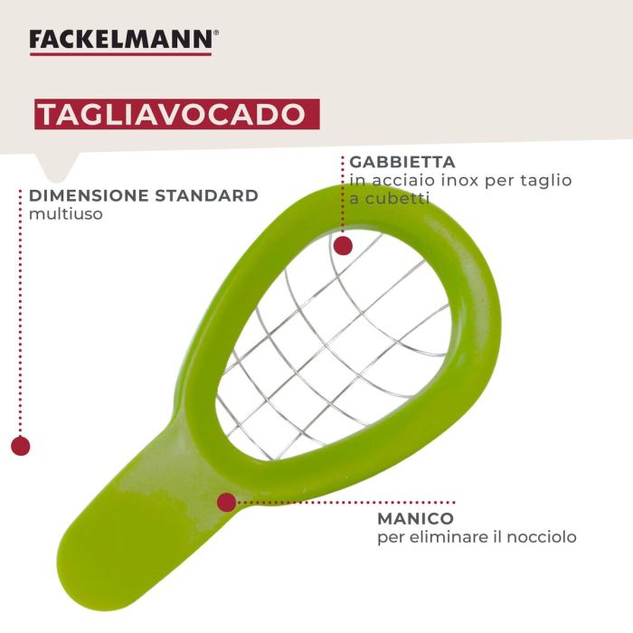 Coupe-Avocat Fackelmann 16 cm Vert Acier inoxydable 6 Coupe-Avocat Fackelmann 16 cm Vert Acier inoxydable 6
