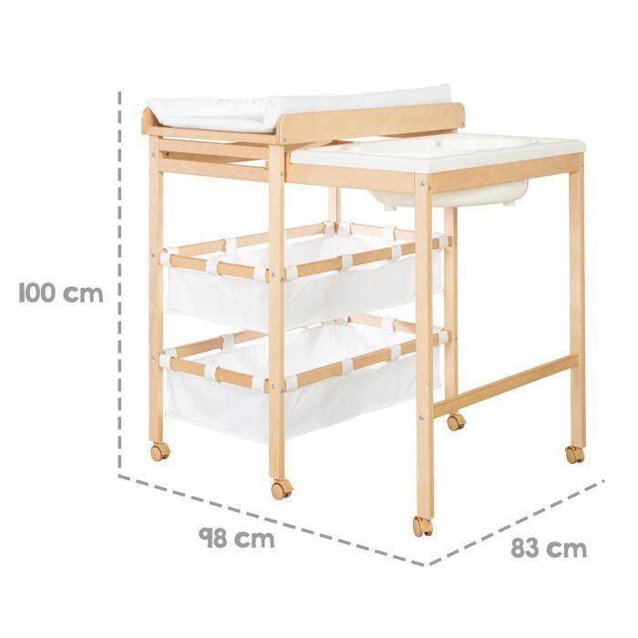 Table a langer extensible avec baignoire - ROBA - BABY POOL - Matelas a langer 'Roba Style' blanc inclus - Bois naturel 3 Table a langer extensible avec baignoire - ROBA - BABY POOL - Matelas a langer 'Roba Style' blanc inclus - Bois naturel 3