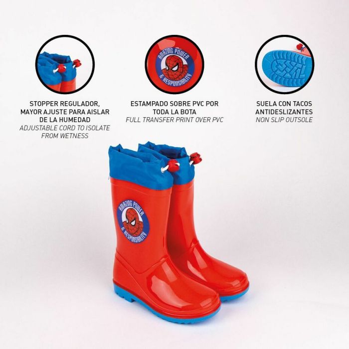 Bottes en Caoutchouc pour Enfants Spider-Man Rouge 5