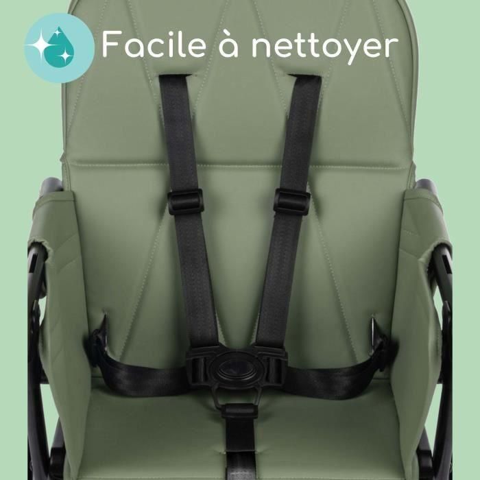 BEBECONFORT LILY Chaise haute bébé, ultra compacte et légere, confort optimal, de 6 mois a 3 ans, jusqu'a 15 kg, Mineral green 2