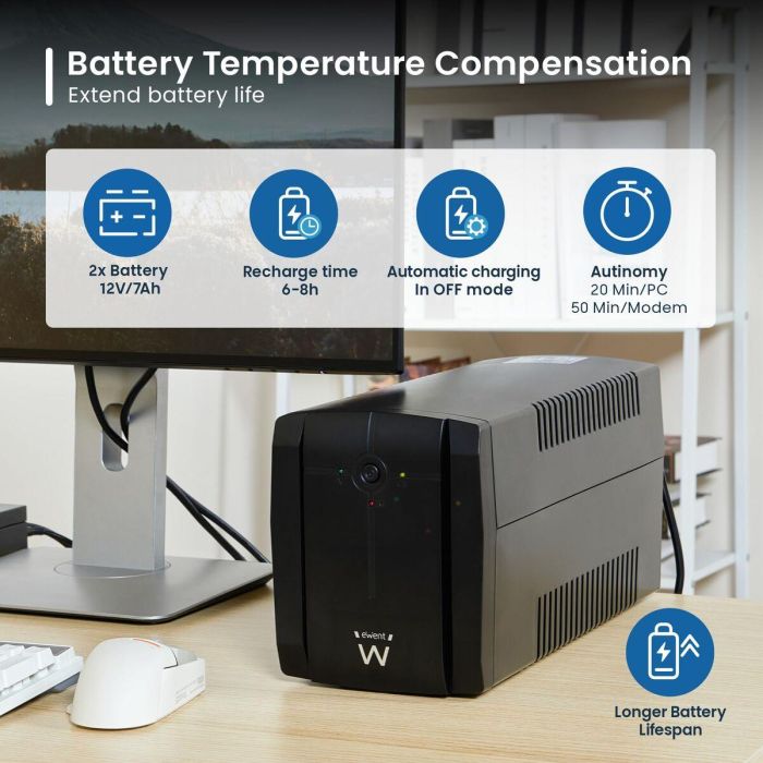 Système d'Alimentation Sans Interruption Interactif Ewent EW3997 720 W 6
