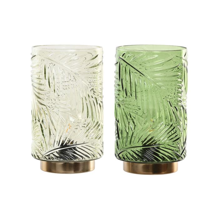 Décoration lumineuse Home ESPRIT Métal Verre Tropical 12 x 12 x 20 cm (2 Unités) 0 Décoration lumineuse Home ESPRIT Métal Verre Tropical 12 x 12 x 20 cm (2 Unités) 0
