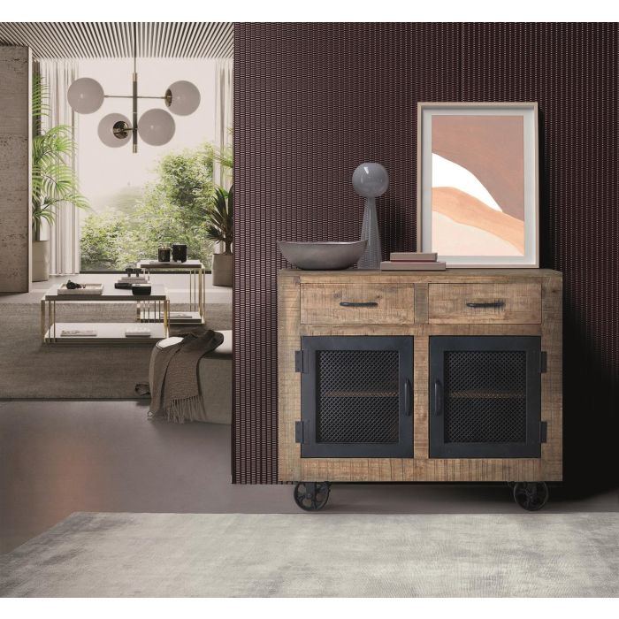 GINER Y COLOMER Buffet industriel en bois de manguier et métal naturel - 85 cm H x 100 cm L x 38 cm P 7 GINER Y COLOMER Buffet industriel en bois de manguier et métal naturel - 85 cm H x 100 cm L x 38 cm P 7