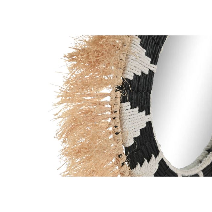 Miroir mural Home ESPRIT Blanc Noir Naturel Tropical 50 x 3 x 50 cm 3