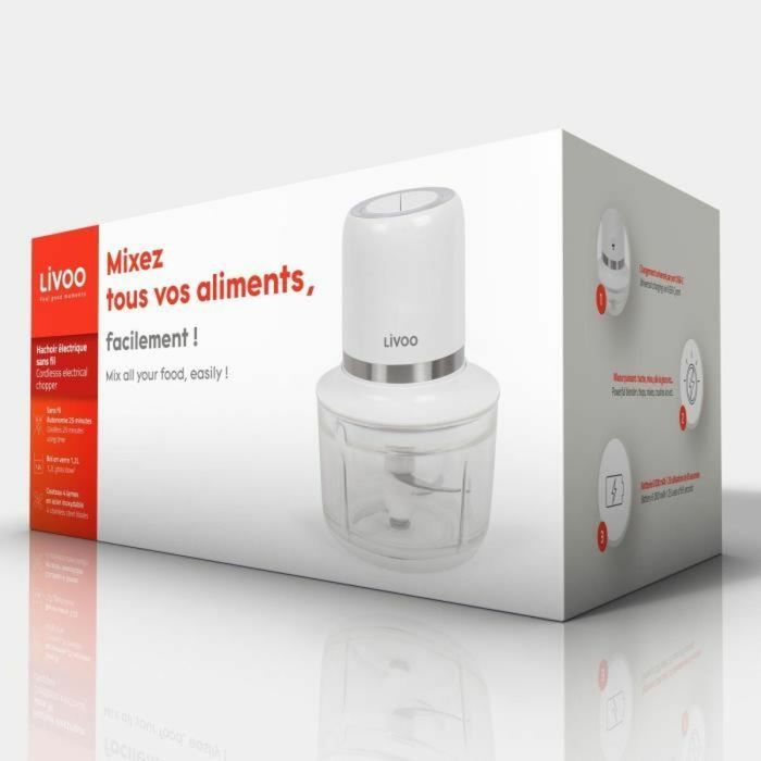 Hachoir Livoo Chopper Blanc Acier 200 W 1,2 L 2