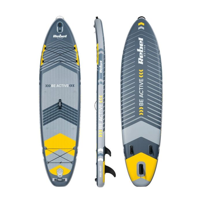 Planche de Paddle Surf Gonflable avec Accessoires Rebel RBA-4501 Gris