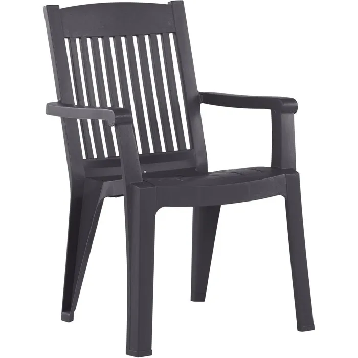Grosfillex Lot de 2 Fauteuils de Jardin DR Iruba - Anthracite - Résine Tressée - Design Moderne et Résistant aux Intempéries Grosfillex Lot de 2 Fauteuils de Jardin DR Iruba - Anthracite - Résine Tressée - Design Moderne et Résistant aux Intempéries