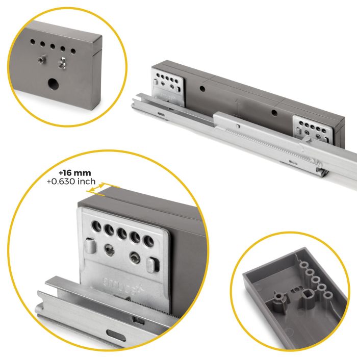 Emuca Ensemble de 2 Entretoise latérale pour le cadre Quartz, Plastique, Titane 7