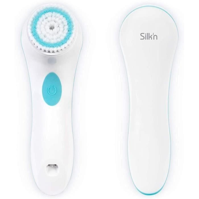 Brosse nettoyante visage SILK'N PURE - Peaux mixtes et sensibles - 4 programmes de nettoyage 1 Brosse nettoyante visage SILK'N PURE - Peaux mixtes et sensibles - 4 programmes de nettoyage 1