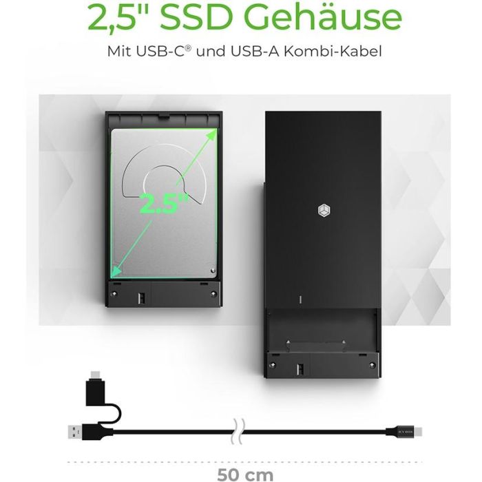Festplattengehäuse 2.5" SATA Gehäuse USB3.2 ICY BOX Black 1
