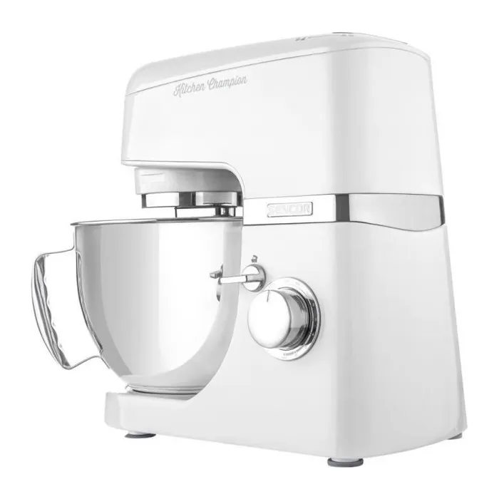 Sencor Kitchen Champion STM 6350WH - Robot pâtissier 1000 W, bol 4.5 L, 8 vitesses, pétrissage planétaire, accessoires inclus (hachoir, batteur, fouet) - Blanc