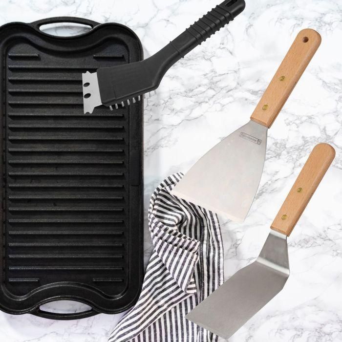 Ensemble 3 ustensiles professionnels - FACKELMANN PROFESIONAL - Pour plancha 1