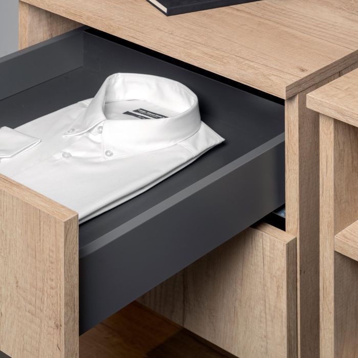 Emuca Tiroir extérieur Vertex Push Synchro avec réglages 3D, hauteur 131mm, 40kg, profondeur 450mm, Acier, Gris antracite 2 Emuca Tiroir extérieur Vertex Push Synchro avec réglages 3D, hauteur 131mm, 40kg, profondeur 450mm, Acier, Gris antracite 2