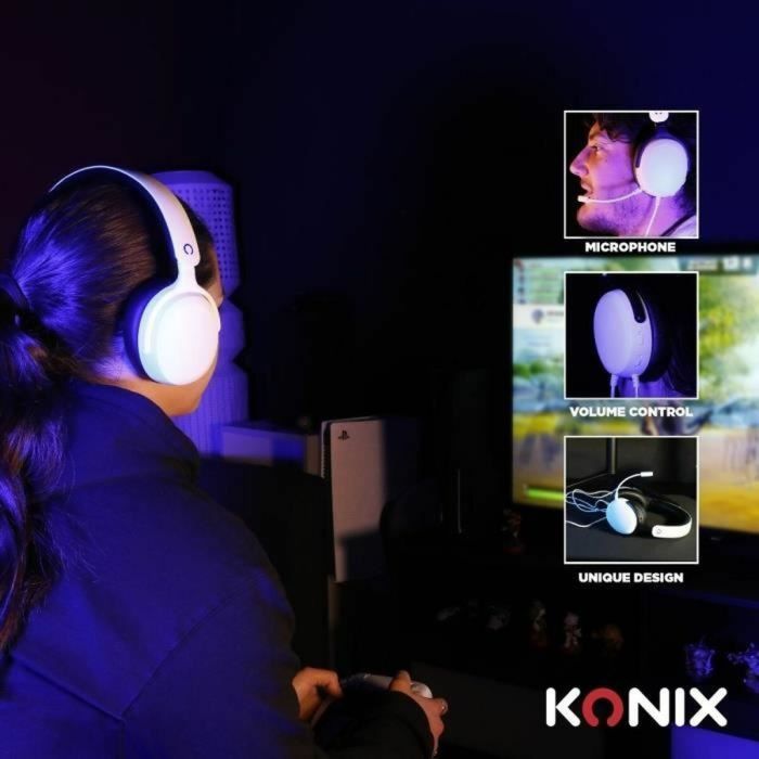 Casques avec Microphone KONIX Blanc 10