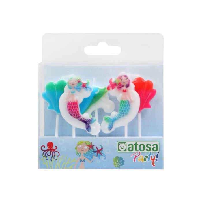 Ensemble de 5 bougies sirènes de la mer - Décoration de table