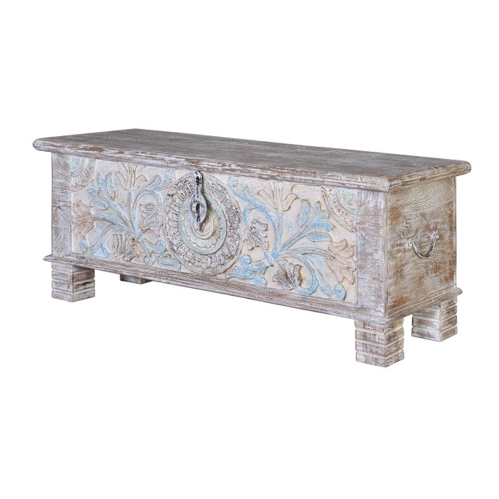 GINER Y COLOMER - Coffre en bois massif de manguier artisanal, finition tons pastel, coffre de rangement ou coffre à jouets 0 GINER Y COLOMER - Coffre en bois massif de manguier artisanal, finition tons pastel, coffre de rangement ou coffre à jouets 0