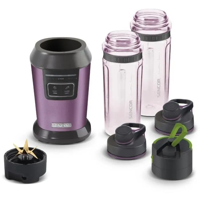 Sencor SBL 7173VT - Machine à smoothie 800W, 2 programmes (SOFT/HARD), 6 lames inox, bouteille 0,6L Tritan sans BPA, couvercle sous vide
