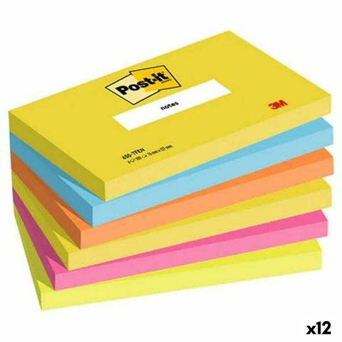 Notes Adhésives Post-it Multicouleur 76 x 127 mm 6 Pièces (12 Unités)