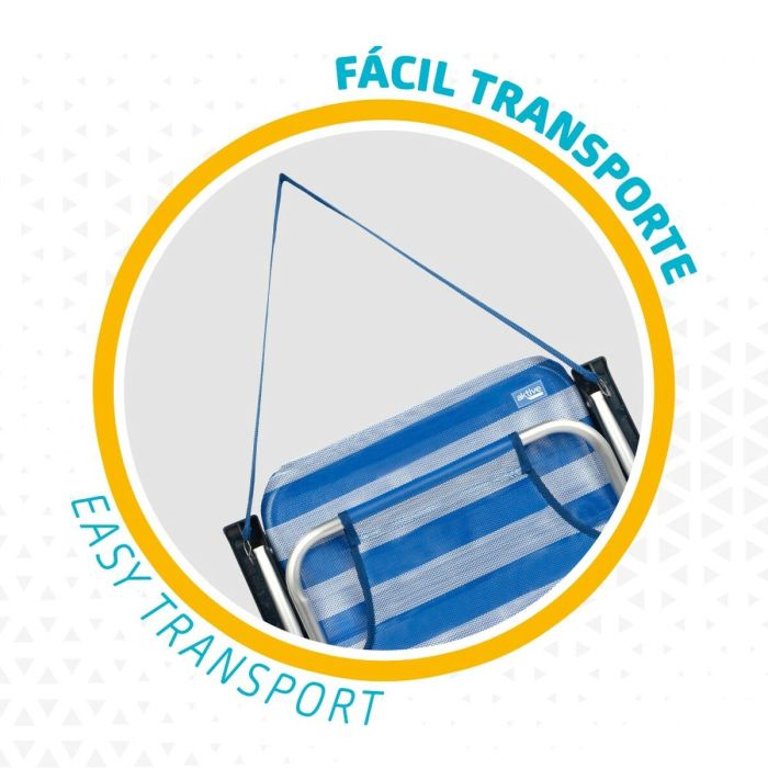 Chaise de Plage Aktive Pliable Bleu 44 x 72 x 35 cm (4 Unités) 3