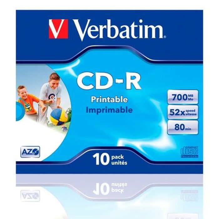 CD-R Verbatim CD-R AZO 700 MB 52x 10 Pièces (10 Unités) 2 CD-R Verbatim CD-R AZO 700 MB 52x 10 Pièces (10 Unités) 2