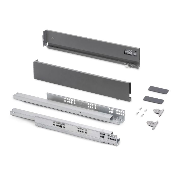 Emuca Tiroir extérieur Vertex avec réglages 3D hauteur 83mm, 40kg, profondeur 500mm, Acier, Gris antracite 0 Emuca Tiroir extérieur Vertex avec réglages 3D hauteur 83mm, 40kg, profondeur 500mm, Acier, Gris antracite 0