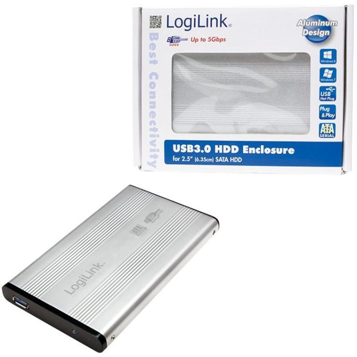 6cm SATA USB3 LogiLink silber 2