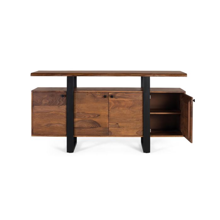 GINER Y COLOMER - Buffet 4 portes en palissandre avec pattes métal, couleur noyer - 175 x 45 x 90 cm 1 GINER Y COLOMER - Buffet 4 portes en palissandre avec pattes métal, couleur noyer - 175 x 45 x 90 cm 1