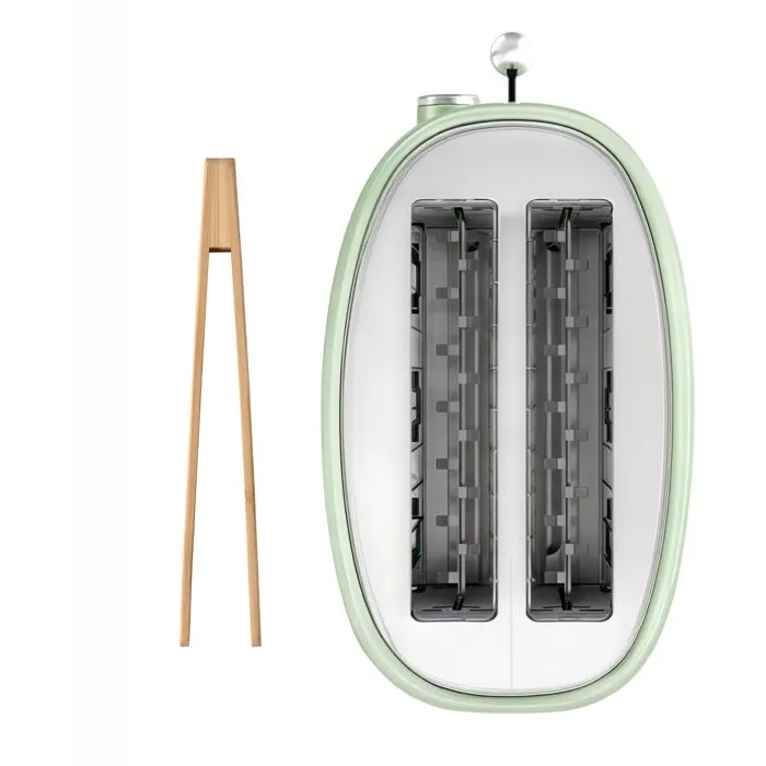 SWEISS Grille-Pain Vintage 2 Fentes Modèle GRS7, 850 W, Thermostat Réglable 6 Niveaux, Fonction Décongélation, Vert