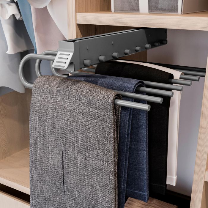 Emuca Porte-pantalons extractible, Gauche, Peint en aluminium, Acier et Plastique. 2