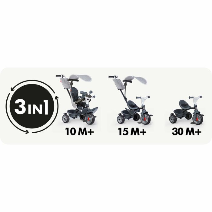 Tricycle Smoby Baby Driver Gris 5 Tricycle Smoby Baby Driver Gris 5