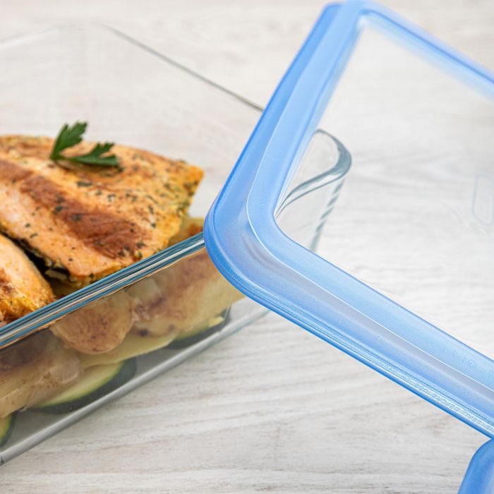 Hermético Rectangular Boro Pure Glass Pyrex 24x19x8 cm - 2,6 L 2