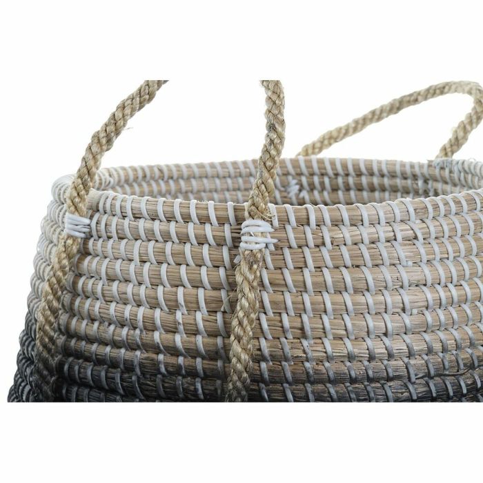 Set de basket DKD Home Decor Naturel Gris Herbier marin (52 x 52 x 44 cm) (2 pcs) 1