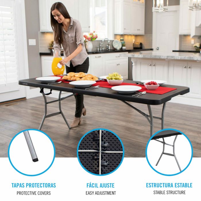 Table Piable Lifetime Noir 183 x 73 x 76 cm 4 Table Piable Lifetime Noir 183 x 73 x 76 cm 4