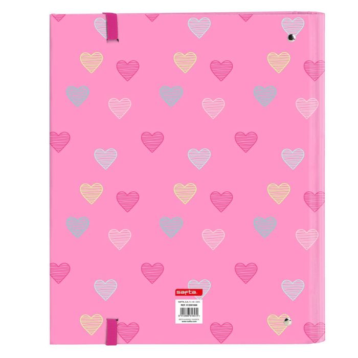 Reliure à anneaux Benetton Heart Rose 27 x 32 x 3.5 cm 1