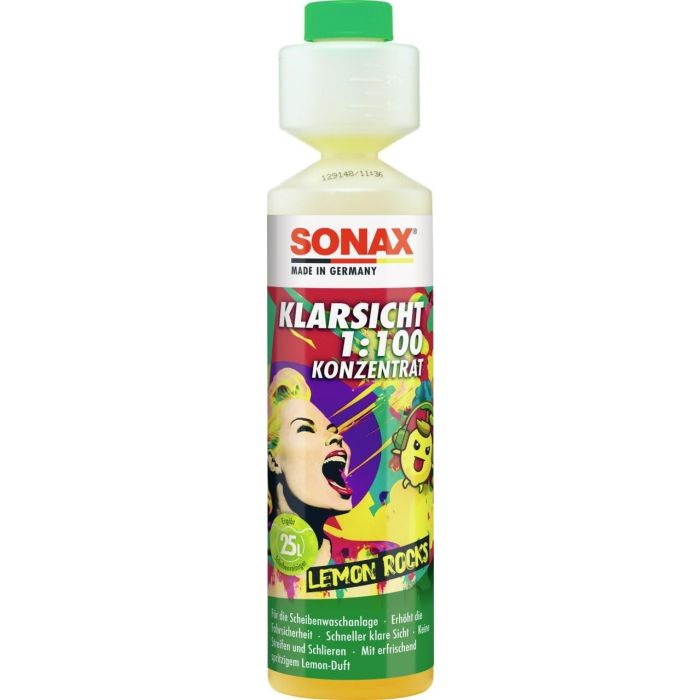 Sonax Vision Claire 1:100 Concentré Citron Rocks SX03701410 Lave-Glace Élimine Insectes Huile Suie Silicone 4 Sonax Vision Claire 1:100 Concentré Citron Rocks SX03701410 Lave-Glace Élimine Insectes Huile Suie Silicone 4