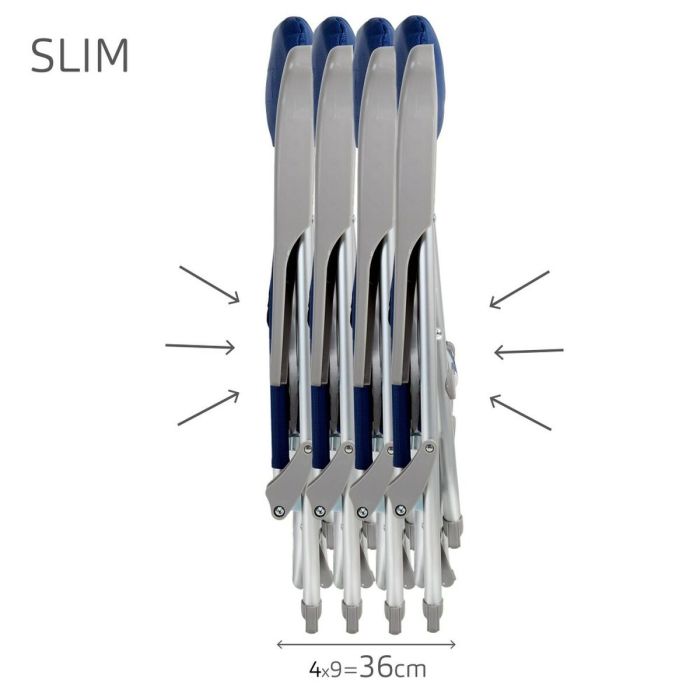 Chaise de Plage Aktive Slim Pliable Blue marine 47 x 89 x 57 cm (2 Unités) 4