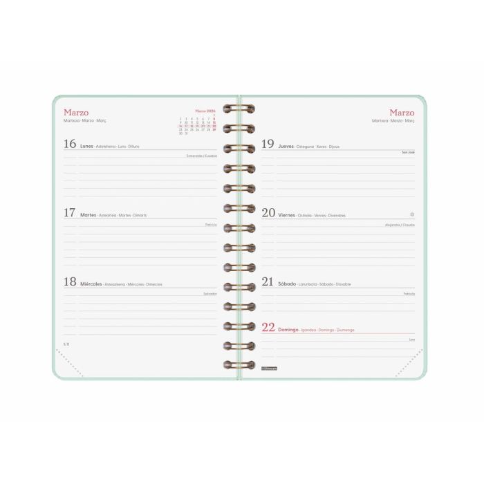 Agenda Finocam Alma Menthe 11,7 x 18,1 cm 2026 4