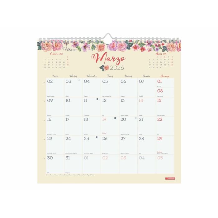 calendrier mural Finocam Multicouleur Papier 30 x 30 cm 1