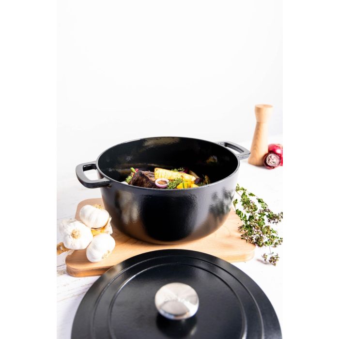 Cocotte avec couvercle - COSY & TRENDY - FONTESTIC - Fonte émaillée- Ø28 cm - 6,15 L - Tous feux dont induction - Noir 3
