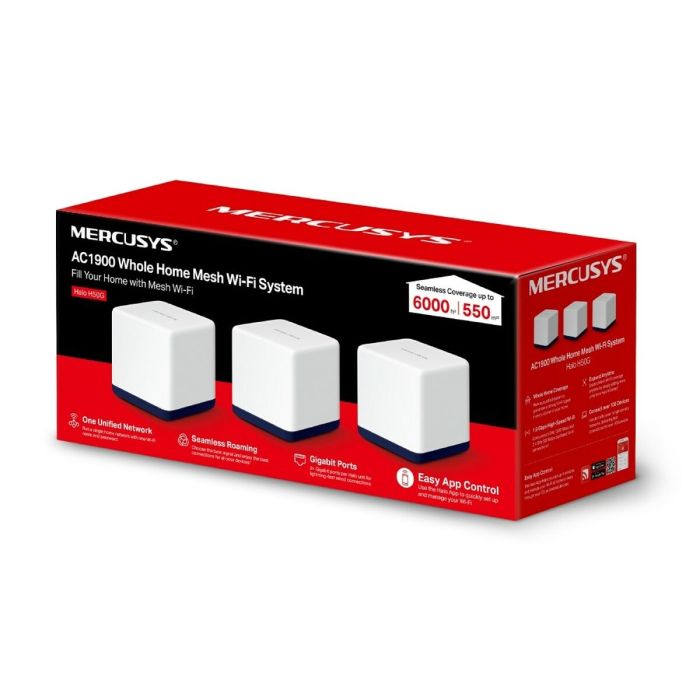 Point d'Accès Mercusys Halo H50G Blanc 1300 Mbps Mesh (3 Unités) 1