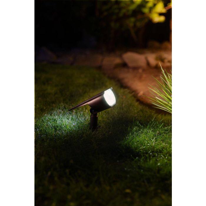 Galix G2603 - Spot solaire à planter ou à appliquer murale, détecteur de présence 3m, 300 lumens, 3 modes, 18650 Lithium