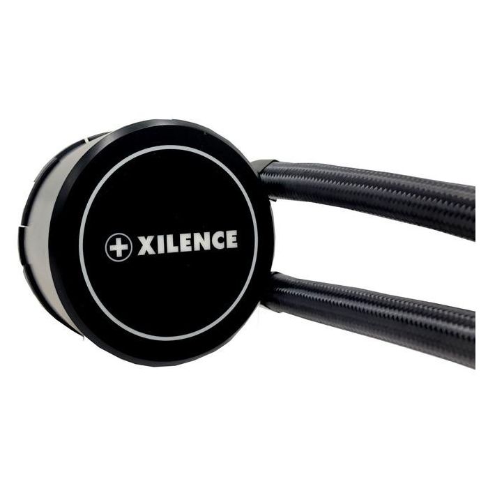 Xilence Performance A+ XC978 - Refroidisseur de liquide tout-en-un pour processeur, ventilateur 12 cm, 3 ventilateurs, radiateur en aluminium, noir et rouge